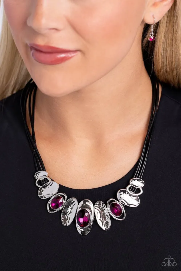 Paparazzi Necklace Sliding Splendor Pink Paparazzi Jewelry Necklaces