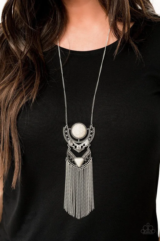 Paparazzi Necklace Spirit Trek White Paparazzi Jewelry Necklaces