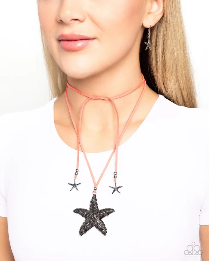 Paparazzi Necklace Starfish Sentiment Orange Paparazzi Jewelry Necklaces