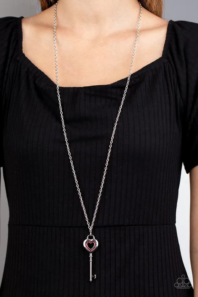 Paparazzi Necklace Unlock Your Heart Red Paparazzi Jewelry Necklaces