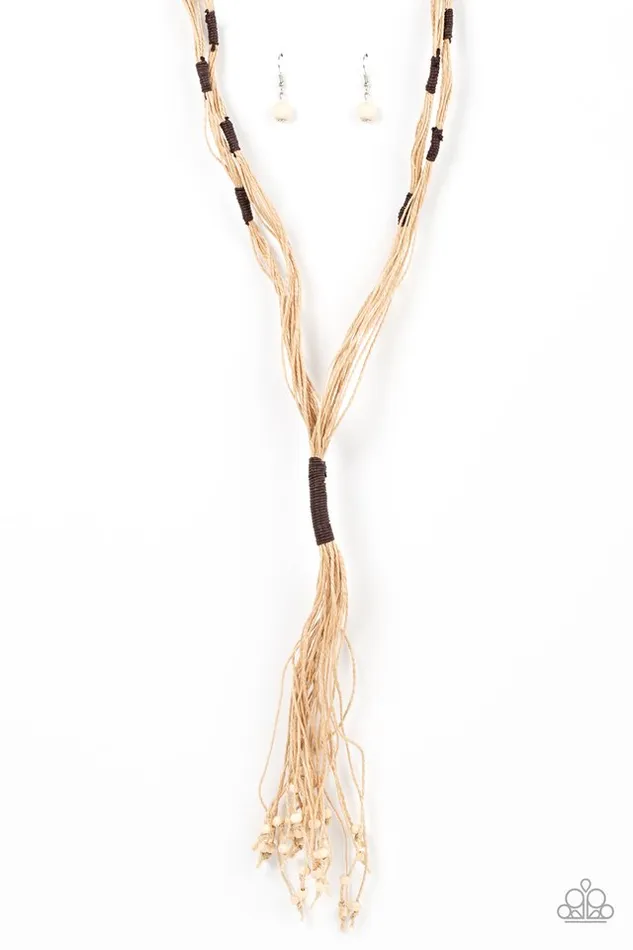 Paparazzi Necklace Whimsically Whipped Brown Paparazzi Jewelry Necklaces
