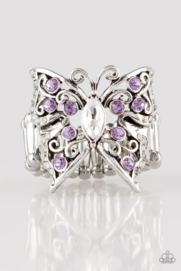 Paparazzi Ring Butterfly Bliss Purple Paparazzi Jewelry Rings
