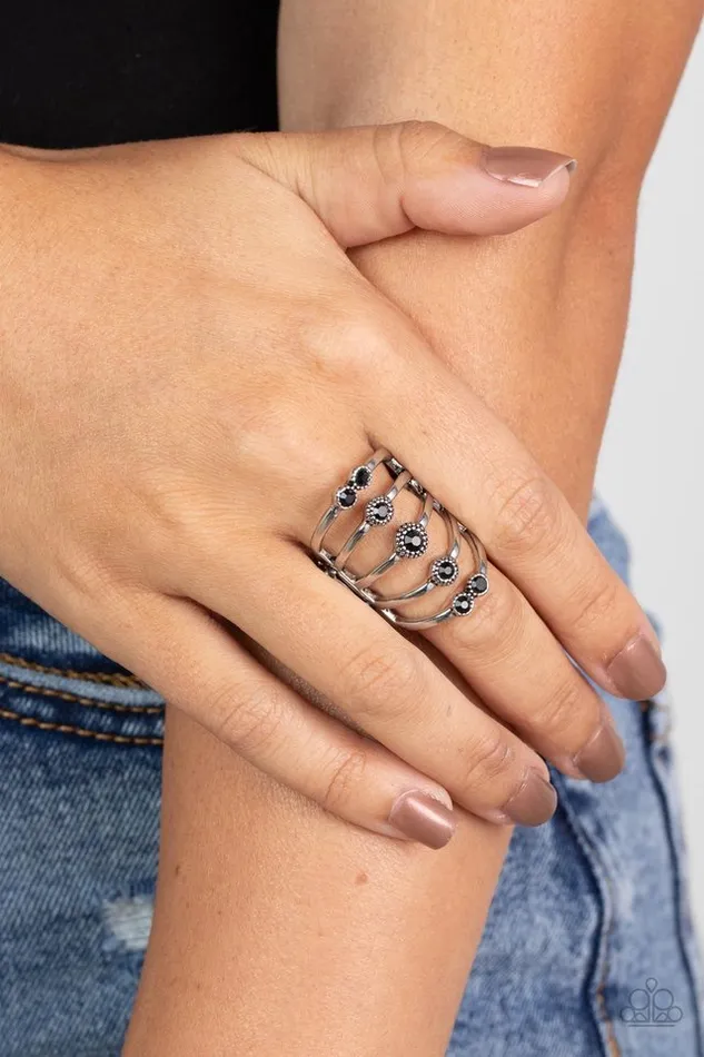 Paparazzi Ring Layer On The Luster Black Paparazzi Jewelry Rings