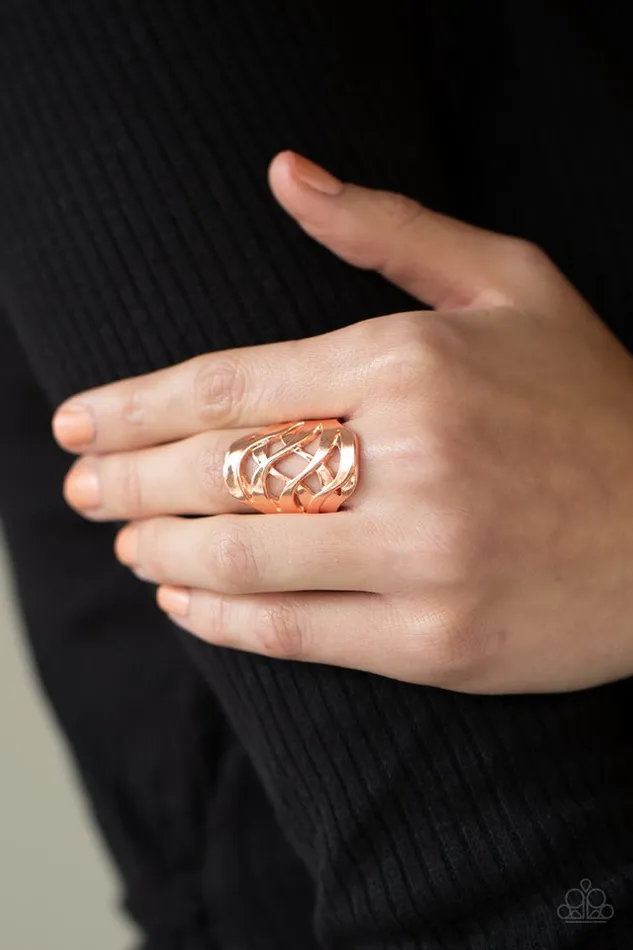 Paparazzi Ring Open Fire Copper Paparazzi Jewelry Rings