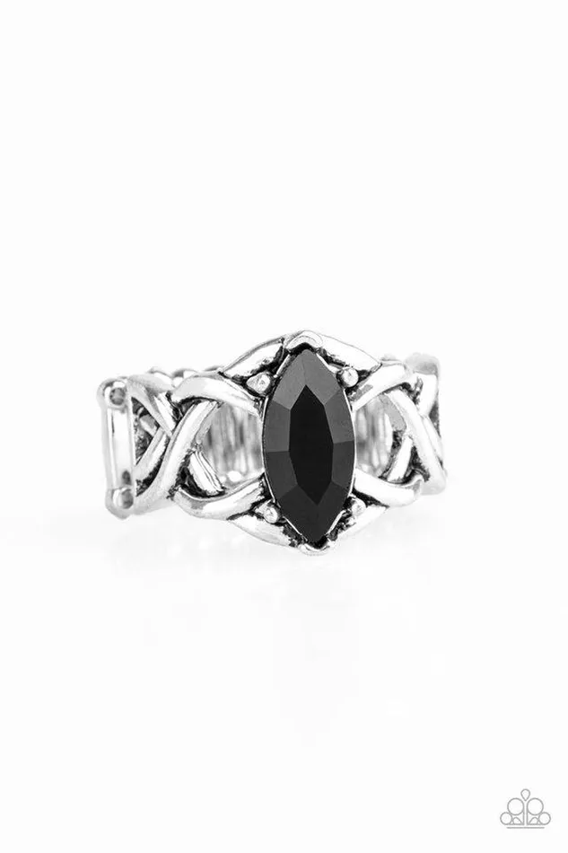 Paparazzi Ring Princess Prima Donna Black Paparazzi Jewelry Rings