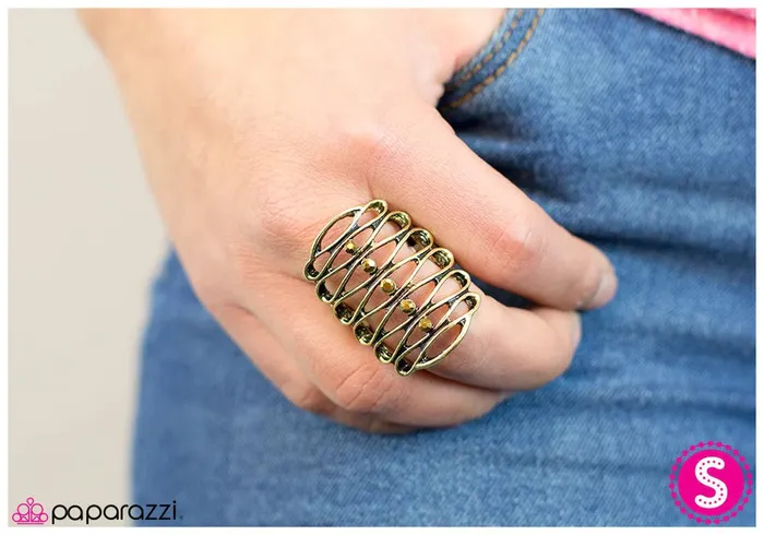 Paparazzi Ring Rattle the Cage Brass Paparazzi Jewelry Rings