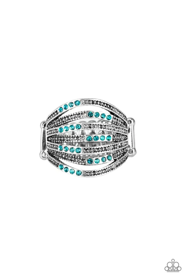 Paparazzi Ring Securing My Finances Blue Paparazzi Jewelry Rings
