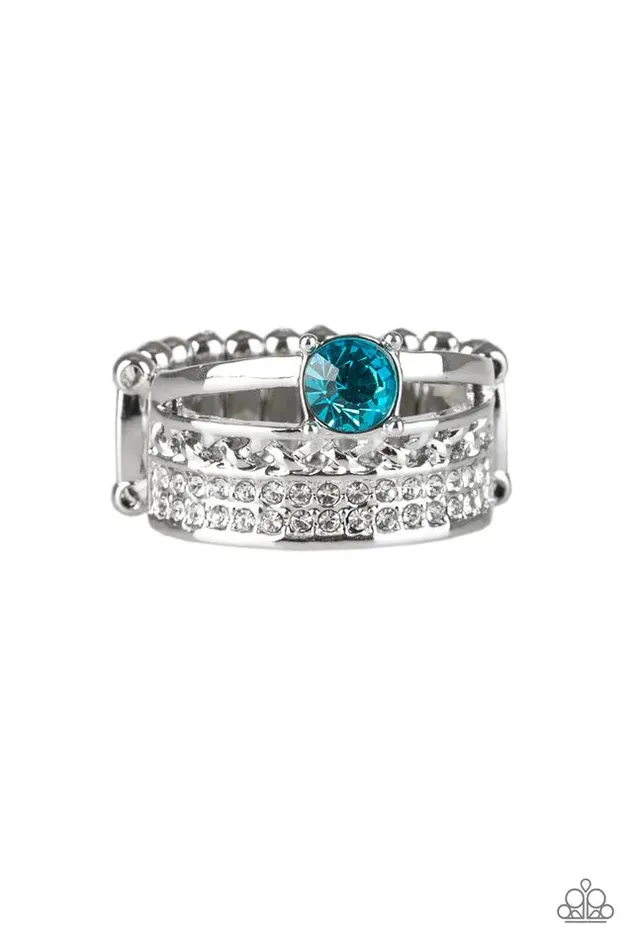 Paparazzi Ring The Overachiever Blue Paparazzi Jewelry Rings