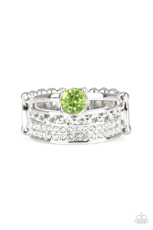 Paparazzi Ring The Overachiever Green Paparazzi Jewelry Rings
