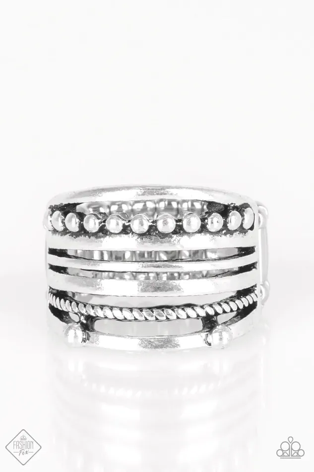 Paparazzi Ring The STEEL Of Night Silver Paparazzi Jewelry Rings