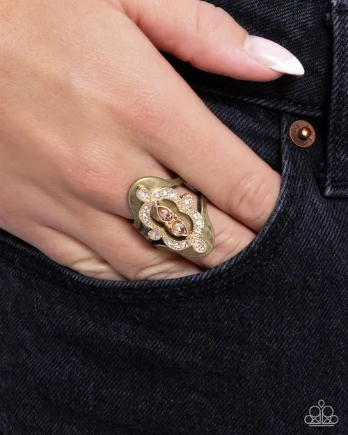Paparazzi Ring Tiered Timeline Brass Paparazzi Jewelry Rings