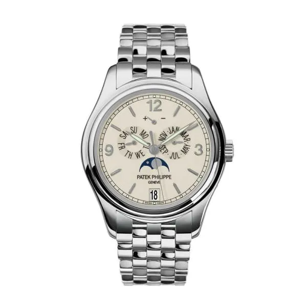 Patek Philippe Patek Philippe Complications Annual Calendar 39mm Watch Ref 51461G001 Cream MoonPhase Dial 18K White Gold 18K White Gold Bracelet PreStyled Sets Patek Philippe Patek Philippe Complications Annual Calendar 39mm Watch Ref 51461G001 Cream MoonPhase Dial 18K White Gold 18K White Gold Bracelet PreStyled Sets