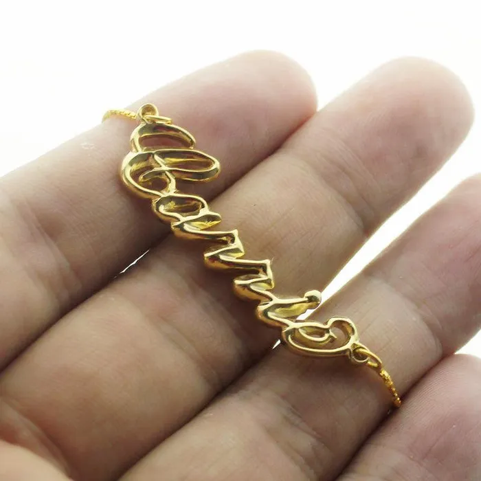 Personalized 3D Carrie Name Necklace 18K Gold Plated Silver Belbren Necklaces