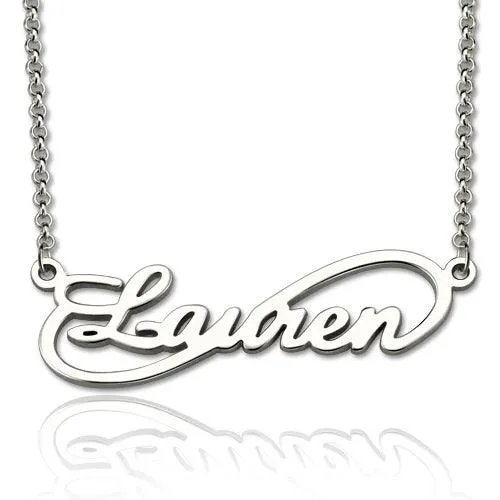 Personalized Unique Infinity Style Name Necklace Sterling Silver Belbren Necklaces Personalized Unique Infinity Style Name Necklace Sterling Silver Belbren Necklaces