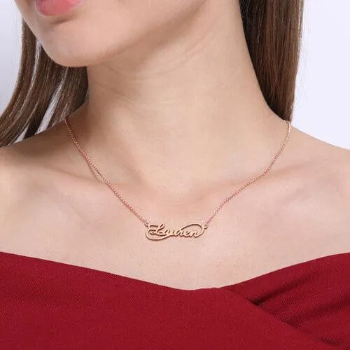 Personalized Unique Infinity Style Name Necklace Sterling Silver Belbren Necklaces