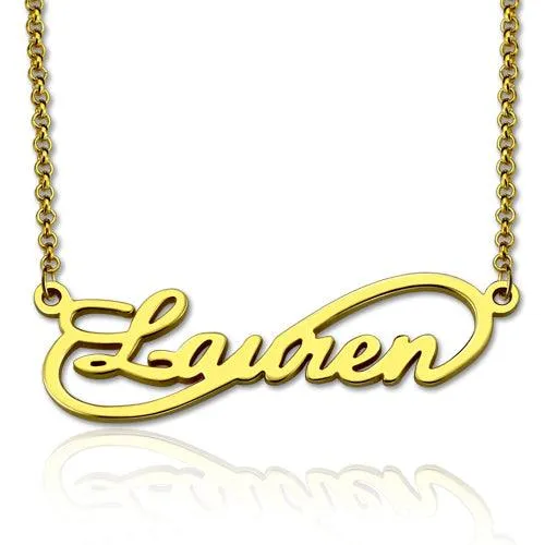 Personalized Unique Infinity Style Name Necklace Sterling Silver Belbren Necklaces