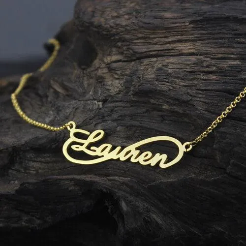 Personalized Unique Infinity Style Name Necklace Sterling Silver Belbren Necklaces
