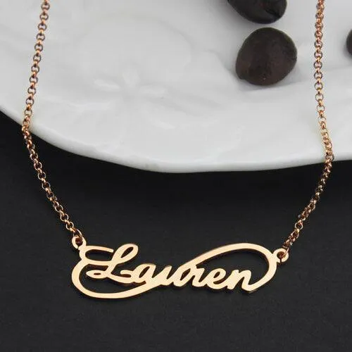 Personalized Unique Infinity Style Name Necklace Sterling Silver Belbren Necklaces