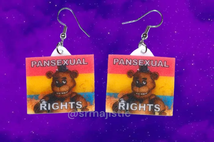 READY TO SHIP 5 Nights at Freddys Collection of Flaming Pride Flags Handmade Earrings Sam Makes Things Earrings READY TO SHIP 5 Nights at Freddys Collection of Flaming Pride Flags Handmade Earrings Sam Makes Things Earrings