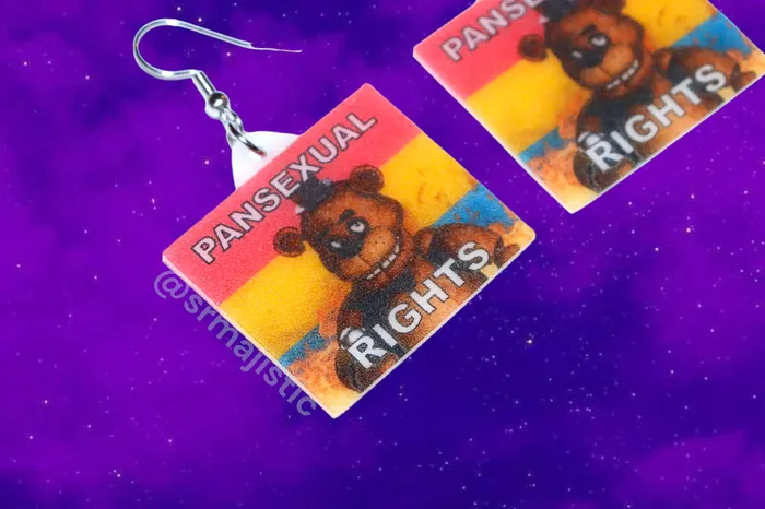 READY TO SHIP 5 Nights at Freddys Collection of Flaming Pride Flags Handmade Earrings Sam Makes Things Earrings READY TO SHIP 5 Nights at Freddys Collection of Flaming Pride Flags Handmade Earrings Sam Makes Things Earrings