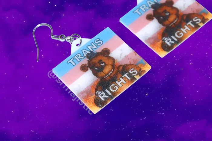 READY TO SHIP 5 Nights at Freddys Collection of Flaming Pride Flags Handmade Earrings Sam Makes Things Earrings READY TO SHIP 5 Nights at Freddys Collection of Flaming Pride Flags Handmade Earrings Sam Makes Things Earrings