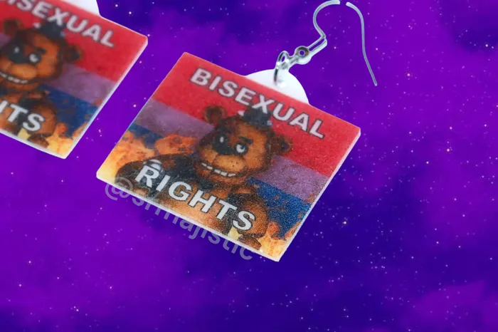 READY TO SHIP 5 Nights at Freddys Collection of Flaming Pride Flags Handmade Earrings Sam Makes Things Earrings READY TO SHIP 5 Nights at Freddys Collection of Flaming Pride Flags Handmade Earrings Sam Makes Things Earrings