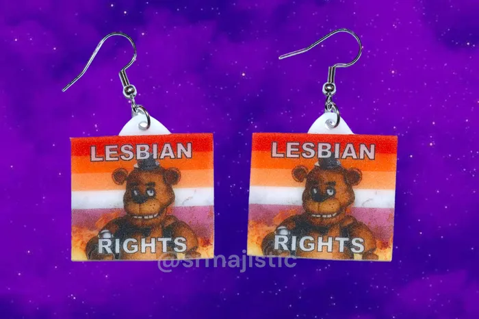 READY TO SHIP 5 Nights at Freddys Collection of Flaming Pride Flags Handmade Earrings Sam Makes Things Earrings READY TO SHIP 5 Nights at Freddys Collection of Flaming Pride Flags Handmade Earrings Sam Makes Things Earrings