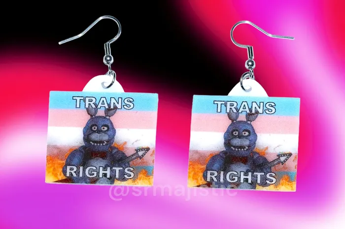 READY TO SHIP 5 Nights at Freddys Collection of Flaming Pride Flags Handmade Earrings Sam Makes Things Earrings READY TO SHIP 5 Nights at Freddys Collection of Flaming Pride Flags Handmade Earrings Sam Makes Things Earrings