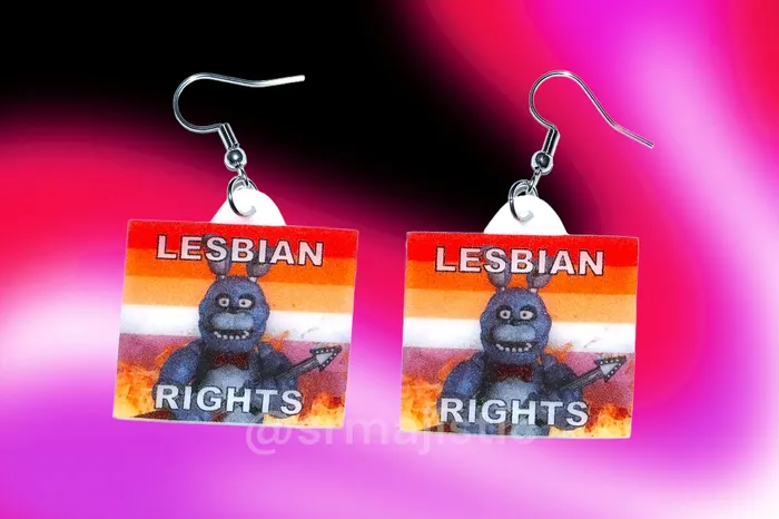 READY TO SHIP 5 Nights at Freddys Collection of Flaming Pride Flags Handmade Earrings Sam Makes Things Earrings READY TO SHIP 5 Nights at Freddys Collection of Flaming Pride Flags Handmade Earrings Sam Makes Things Earrings