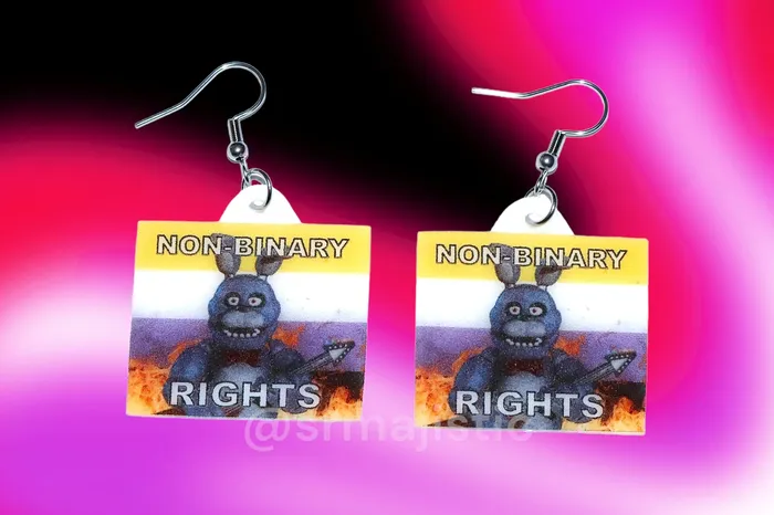 READY TO SHIP 5 Nights at Freddys Collection of Flaming Pride Flags Handmade Earrings Sam Makes Things Earrings READY TO SHIP 5 Nights at Freddys Collection of Flaming Pride Flags Handmade Earrings Sam Makes Things Earrings