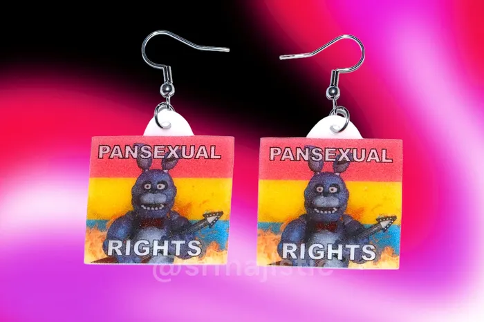 READY TO SHIP 5 Nights at Freddys Collection of Flaming Pride Flags Handmade Earrings Sam Makes Things Earrings READY TO SHIP 5 Nights at Freddys Collection of Flaming Pride Flags Handmade Earrings Sam Makes Things Earrings
