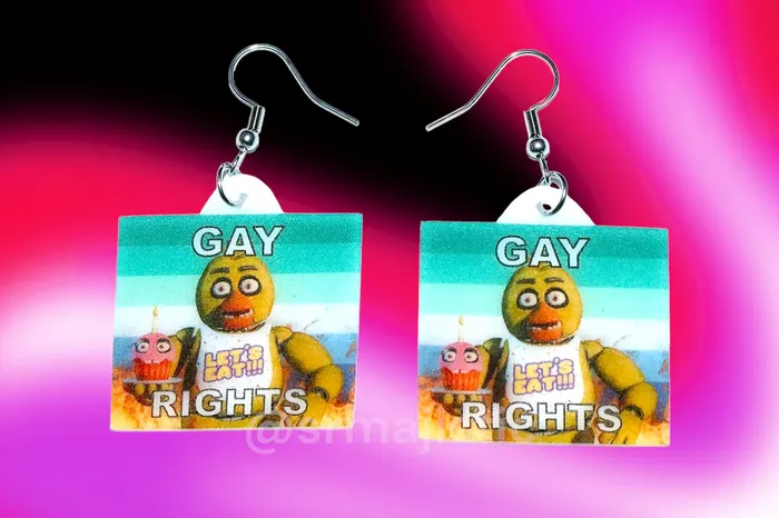 READY TO SHIP 5 Nights at Freddys Collection of Flaming Pride Flags Handmade Earrings Sam Makes Things Earrings READY TO SHIP 5 Nights at Freddys Collection of Flaming Pride Flags Handmade Earrings Sam Makes Things Earrings