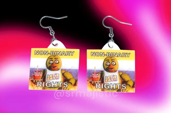 READY TO SHIP 5 Nights at Freddys Collection of Flaming Pride Flags Handmade Earrings Sam Makes Things Earrings READY TO SHIP 5 Nights at Freddys Collection of Flaming Pride Flags Handmade Earrings Sam Makes Things Earrings