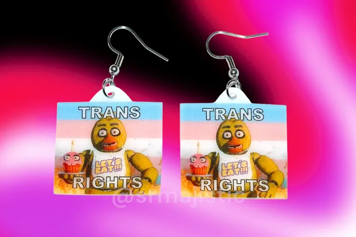 READY TO SHIP 5 Nights at Freddys Collection of Flaming Pride Flags Handmade Earrings Sam Makes Things Earrings READY TO SHIP 5 Nights at Freddys Collection of Flaming Pride Flags Handmade Earrings Sam Makes Things Earrings