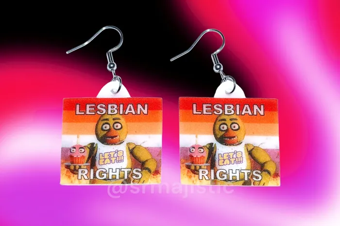 READY TO SHIP 5 Nights at Freddys Collection of Flaming Pride Flags Handmade Earrings Sam Makes Things Earrings READY TO SHIP 5 Nights at Freddys Collection of Flaming Pride Flags Handmade Earrings Sam Makes Things Earrings