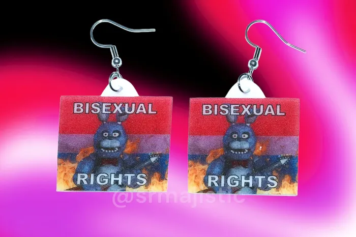 READY TO SHIP 5 Nights at Freddys Collection of Flaming Pride Flags Handmade Earrings Sam Makes Things Earrings READY TO SHIP 5 Nights at Freddys Collection of Flaming Pride Flags Handmade Earrings Sam Makes Things Earrings