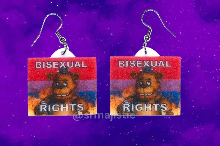 READY TO SHIP 5 Nights at Freddys Collection of Flaming Pride Flags Handmade Earrings Sam Makes Things Earrings READY TO SHIP 5 Nights at Freddys Collection of Flaming Pride Flags Handmade Earrings Sam Makes Things Earrings