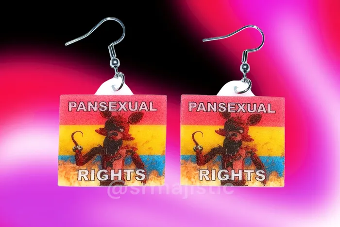 READY TO SHIP 5 Nights at Freddys Collection of Flaming Pride Flags Handmade Earrings Sam Makes Things Earrings READY TO SHIP 5 Nights at Freddys Collection of Flaming Pride Flags Handmade Earrings Sam Makes Things Earrings