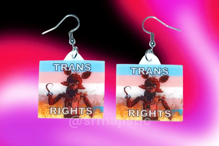 READY TO SHIP 5 Nights at Freddys Collection of Flaming Pride Flags Handmade Earrings Sam Makes Things Earrings READY TO SHIP 5 Nights at Freddys Collection of Flaming Pride Flags Handmade Earrings Sam Makes Things Earrings