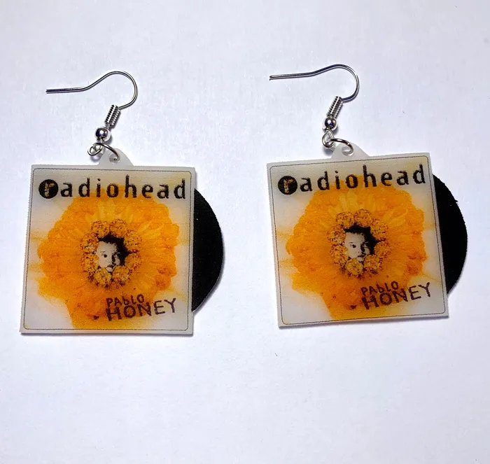 READY TO SHIP Radiohead Pablo Honey Vinyl Album Handmade Earrings Sam Makes Things Earrings