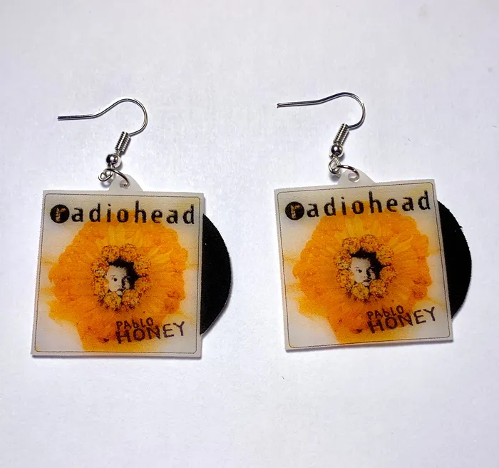 READY TO SHIP Radiohead Pablo Honey Vinyl Album Handmade Earrings Sam Makes Things Earrings