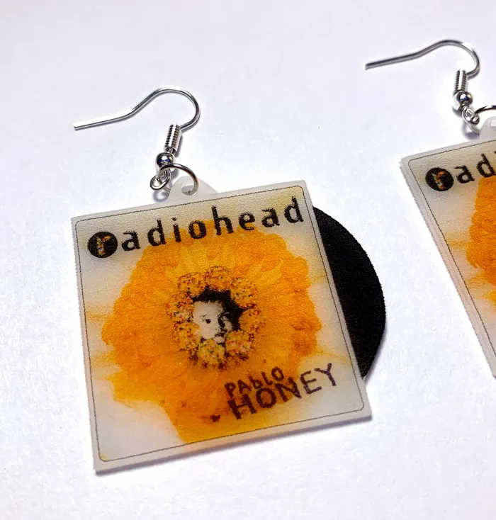 READY TO SHIP Radiohead Pablo Honey Vinyl Album Handmade Earrings Sam Makes Things Earrings