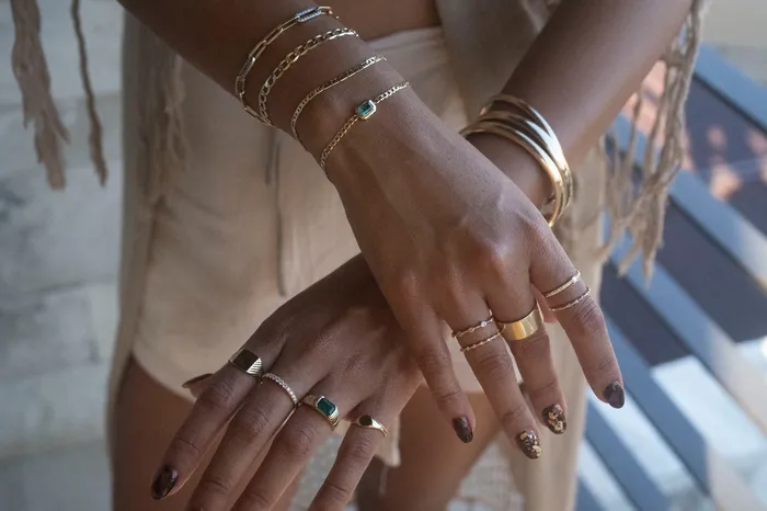 RG Rings 14k Diamond Baguette Ribbed Ring