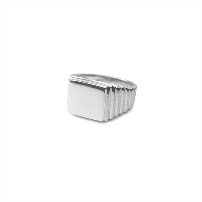 RG Rings Silver Pyramid Signet Ring