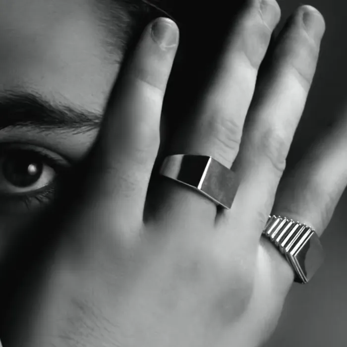RG Rings Silver Pyramid Signet Ring