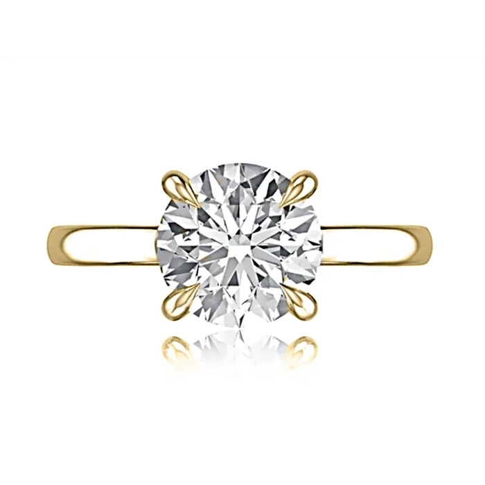 Rings A Jaffe A Jaffe 14K Yellow Gold Solitaire Ring for Round Diamond