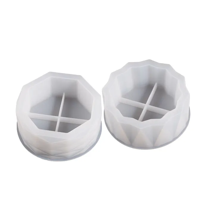 Rings IntoResin Round Cut Surface Flower Pot Storage Box Resin Mold
