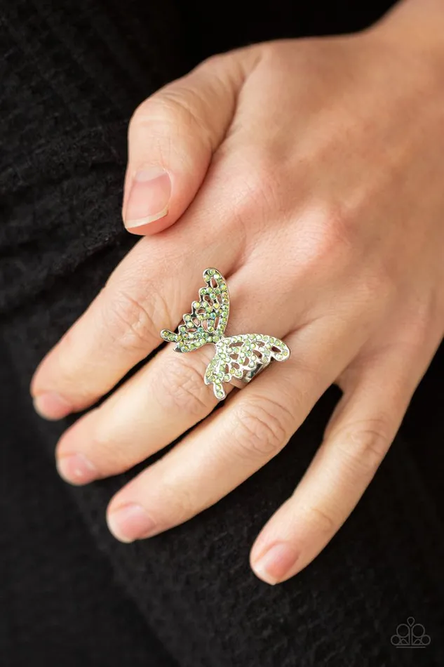 Rings Paparazzi Jewelry Paparazzi Ring Butterfly Orchard Green