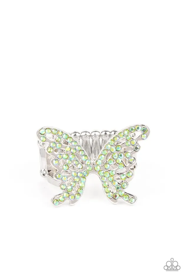 Rings Paparazzi Jewelry Paparazzi Ring Butterfly Orchard Green Rings Paparazzi Jewelry Paparazzi Ring Butterfly Orchard Green