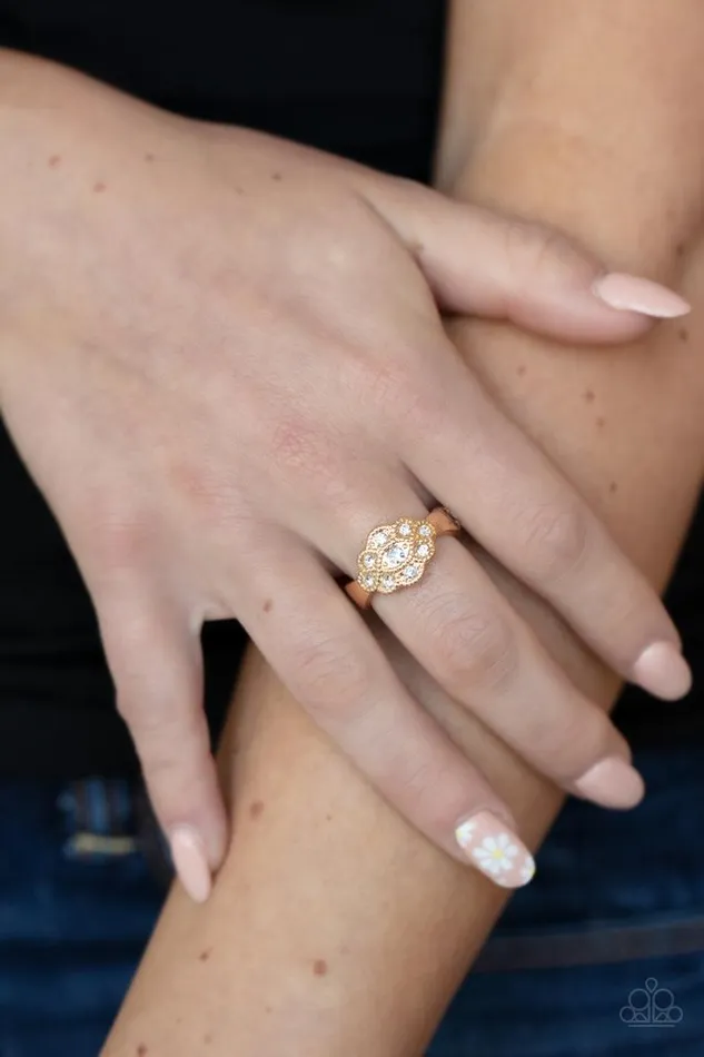 Rings Paparazzi Jewelry Paparazzi Ring Floral FrouFrou Gold